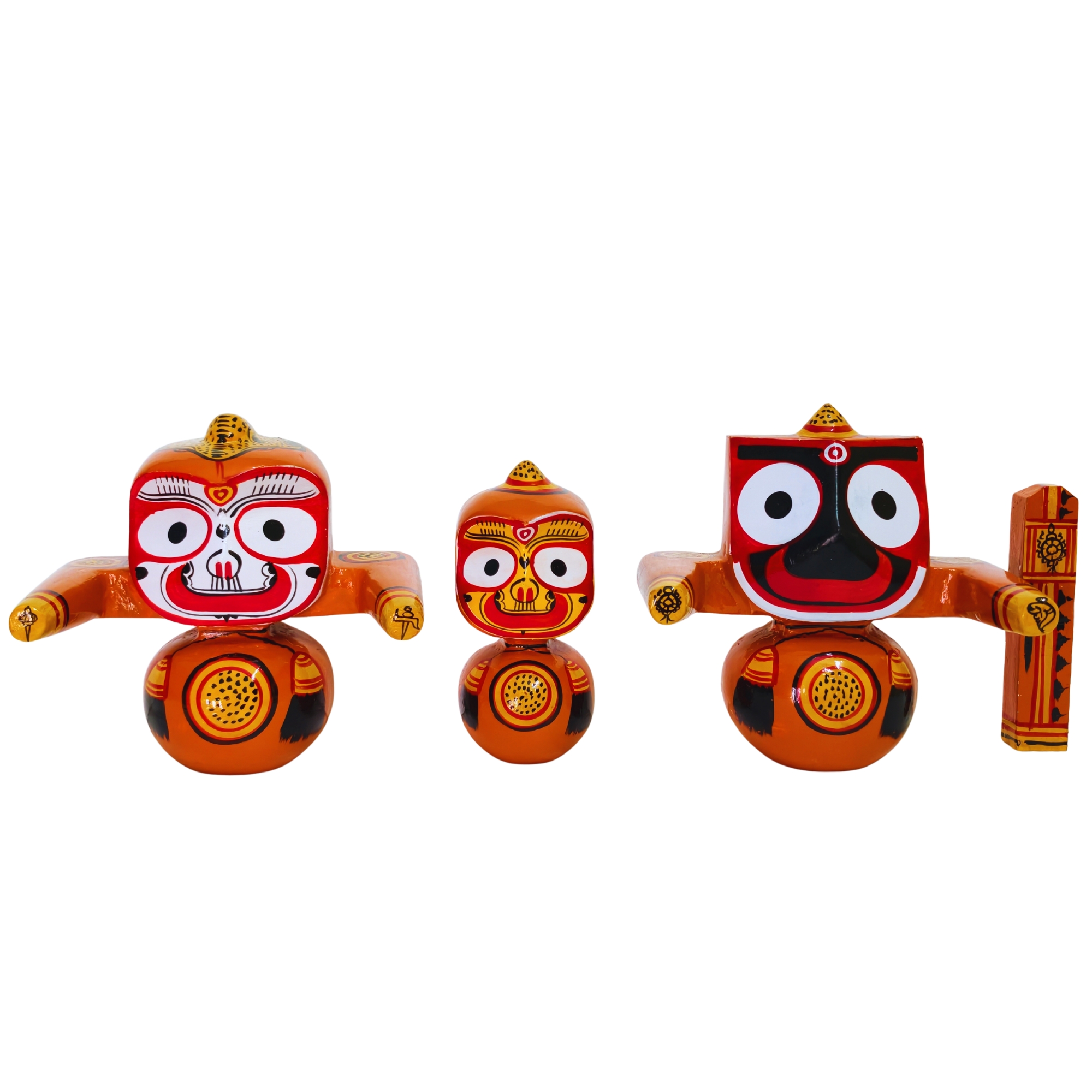 Handcrafted Wooden Jagannath Balabhadra Subhadra Idol Set – Traditional Puri Art