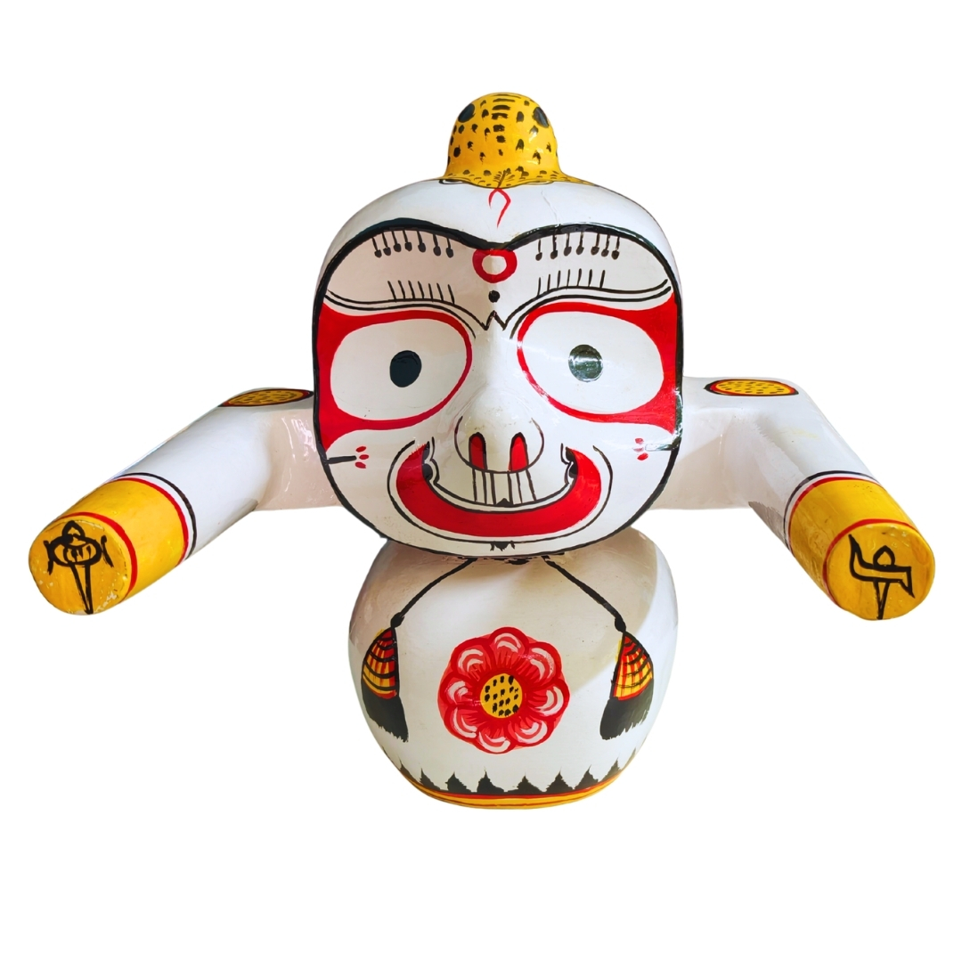 10 Inch Pure Neem Wood Jagannath Balabhadra Subhadra Idol Set – Handmade Puri Art
