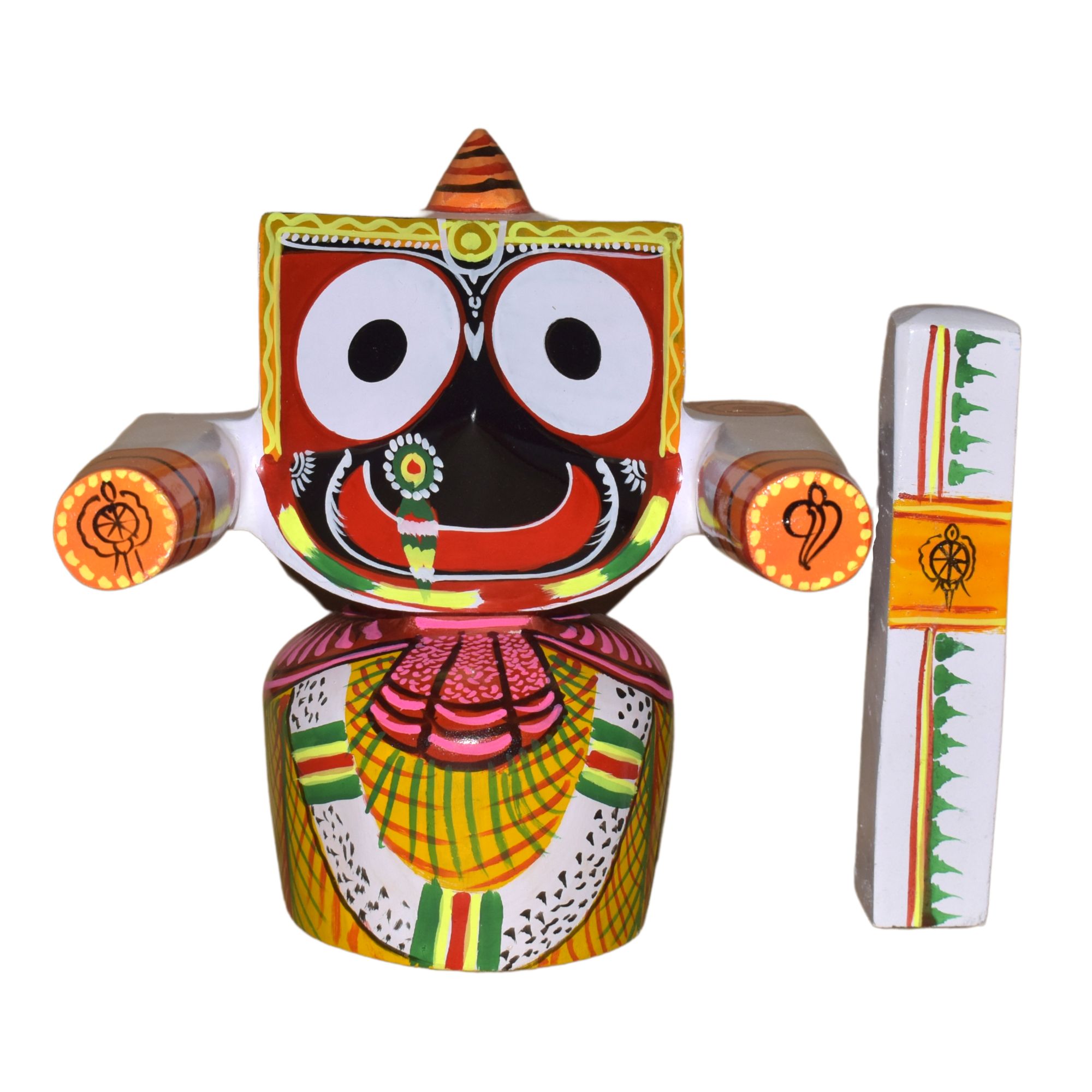 6 Inch Handcrafted Jagannath Balabhadra Subhadra Idol Set – Decorative Wooden Showpiece