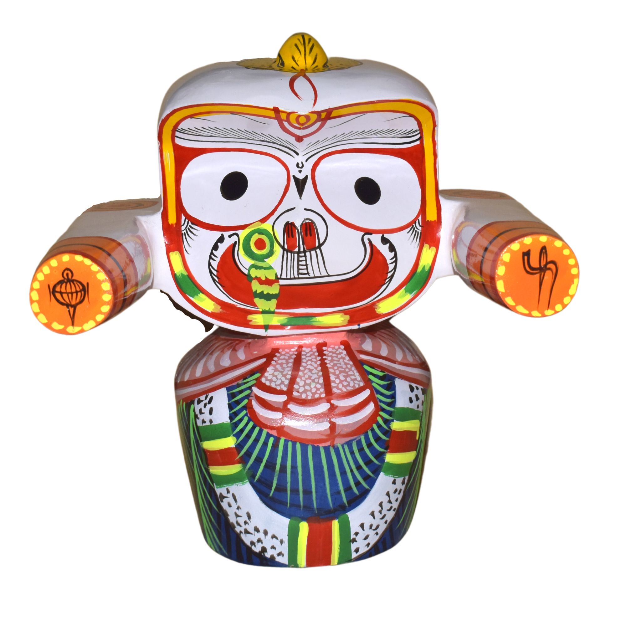 6 Inch Handcrafted Jagannath Balabhadra Subhadra Idol Set – Decorative Wooden Showpiece