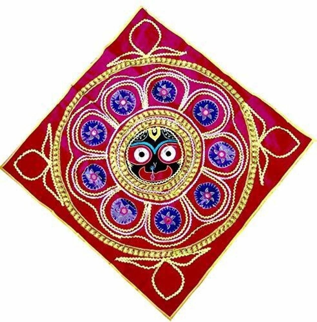 29 Inch Jagannath Chandua Applique Work Cloth – Traditional Odisha Wall Hanging