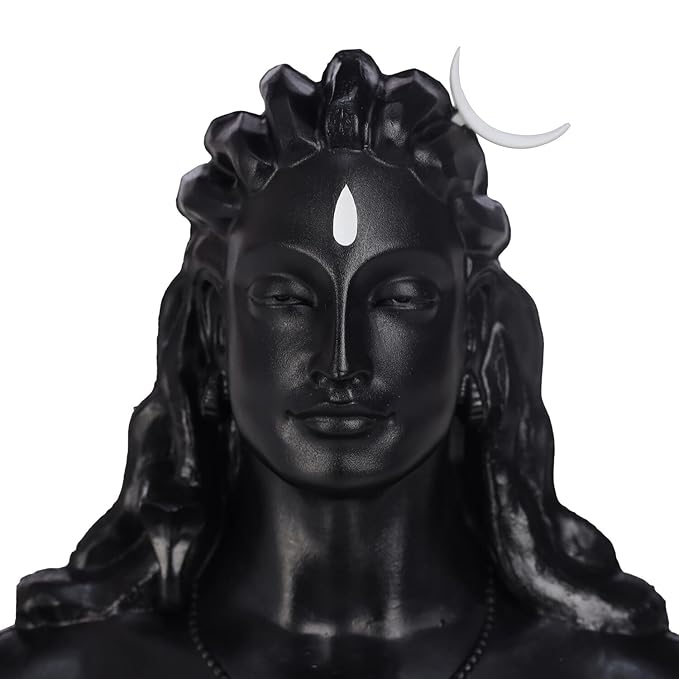 Adiyogi Lord Shiva Bust Statue with Rudraksha Mala – Spiritual Home Decor Showpiece - Image 3