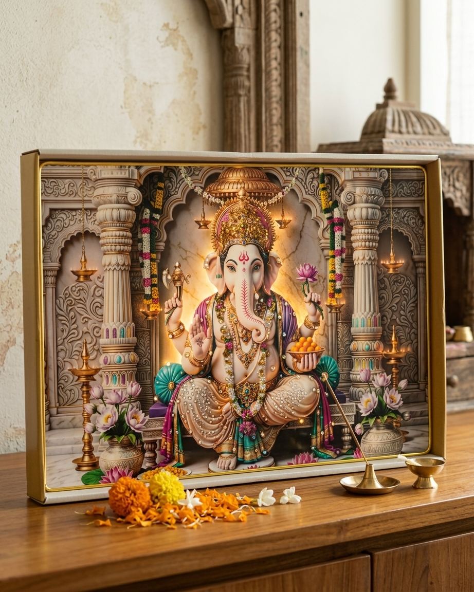 Premium Lord Ganesha Wall Frame – Luxury Divine Home Decor - Image 2