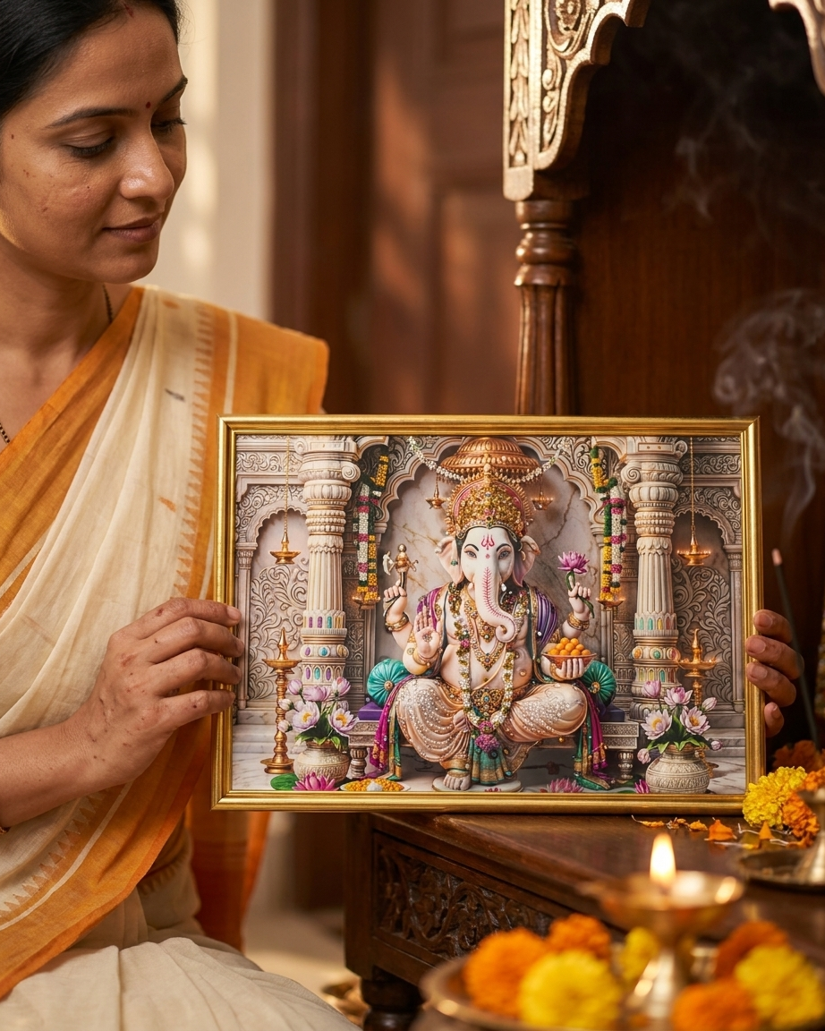 Premium Lord Ganesha Wall Frame – Luxury Divine Home Decor - Image 3