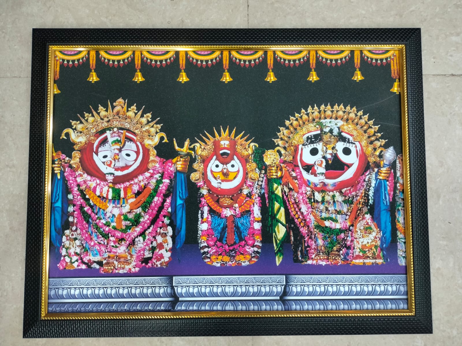 Premium Jagannath Balabhadra Subhadra Wall Frame – Puri Temple Divine Photo Frame - Image 2