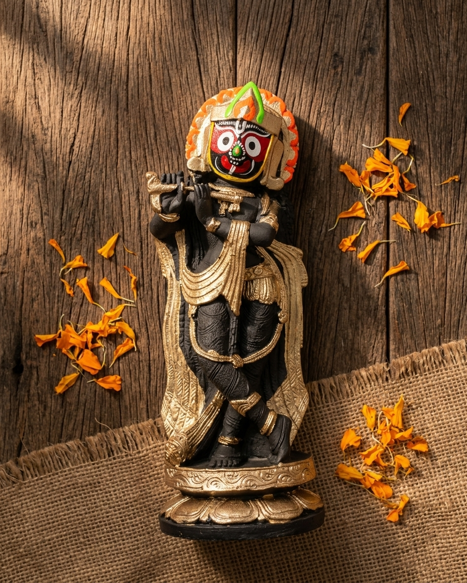 Premium Jagannath Krishna Statue – Flute Playing Decorative Idol for Home Temple - Image 2