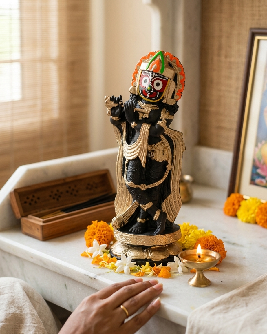 Premium Jagannath Krishna Statue – Flute Playing Decorative Idol for Home Temple - Image 3