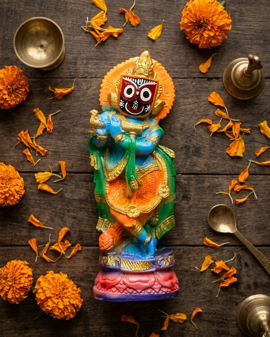 Shree Jagannath Standing Idol – Premium Multicolor Decorative Statue