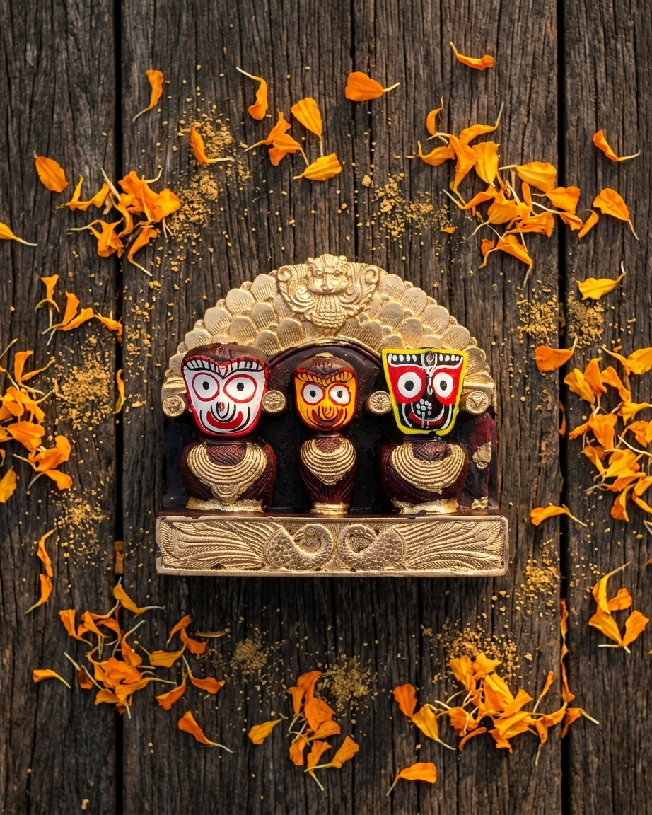 Premium Marble Finish Shree Jagannath Balabhadra Subhadra Wall Hanging Idol