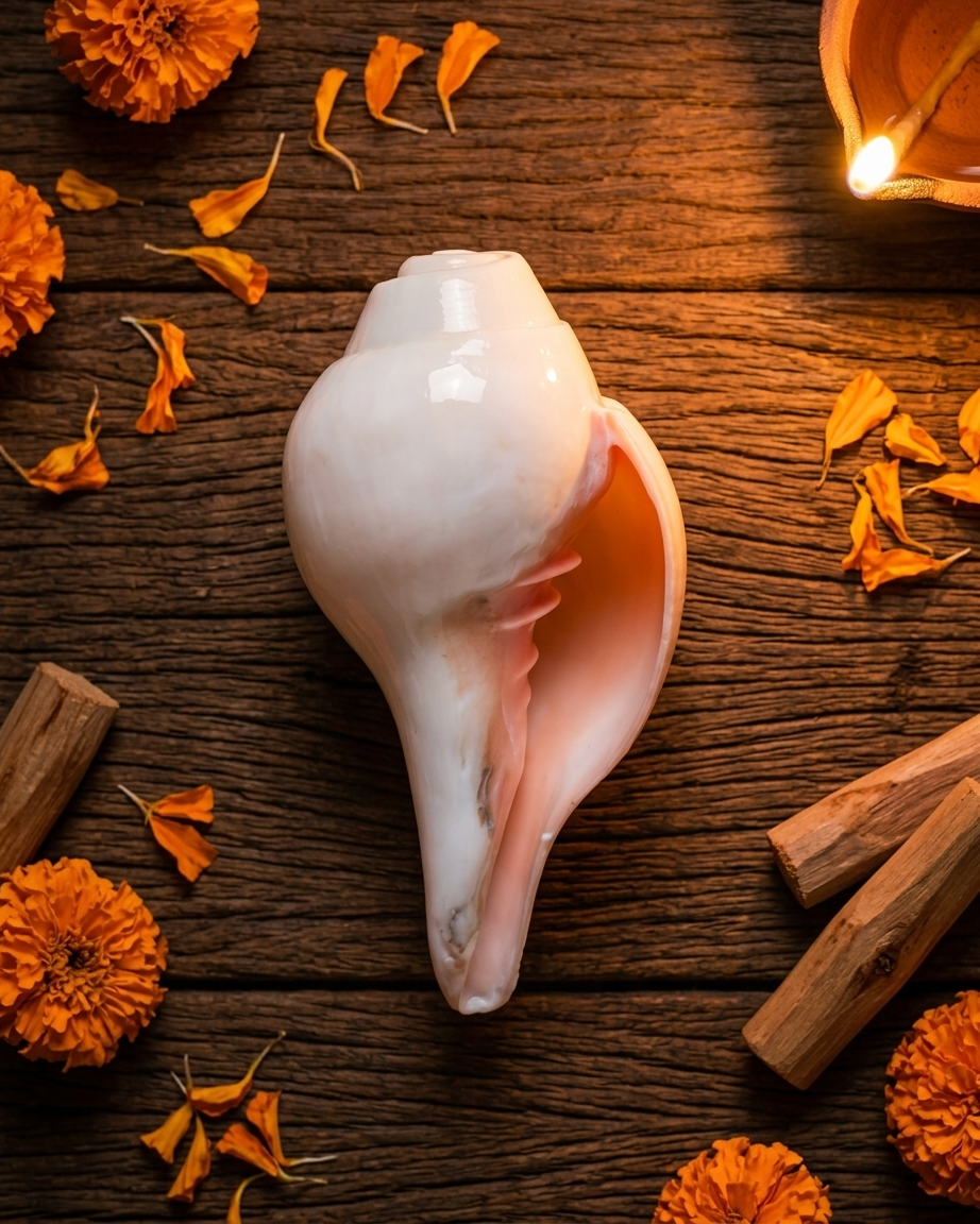 Natural Gomati Chakra Shankh – Sacred Puja Conch Shell for Home Temple - Image 4
