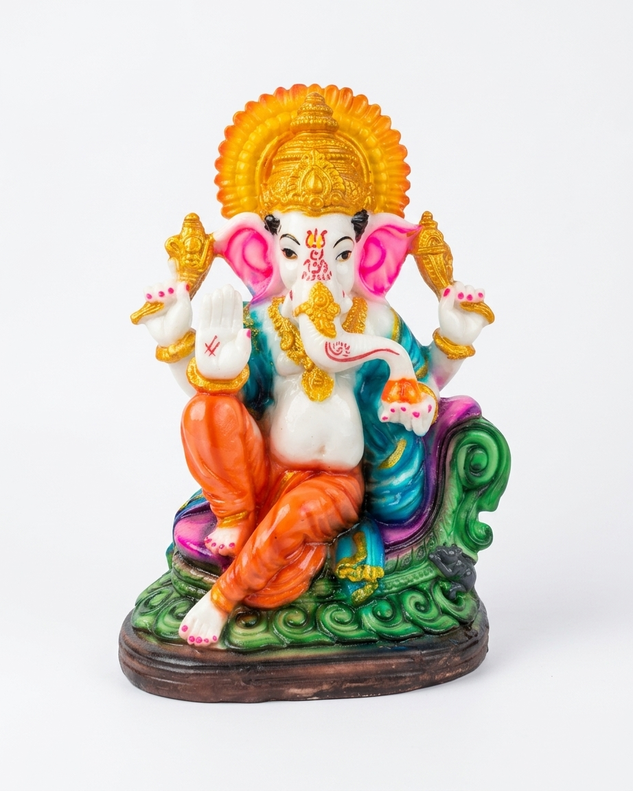 Lord Ganesha Idol – Premium Multicolor Ganpati Statue for Home & Office Decor